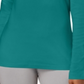 Karen Scott Blusa de algodão com gola alta e manga comprida feminina, verde, tamanho pequeno G