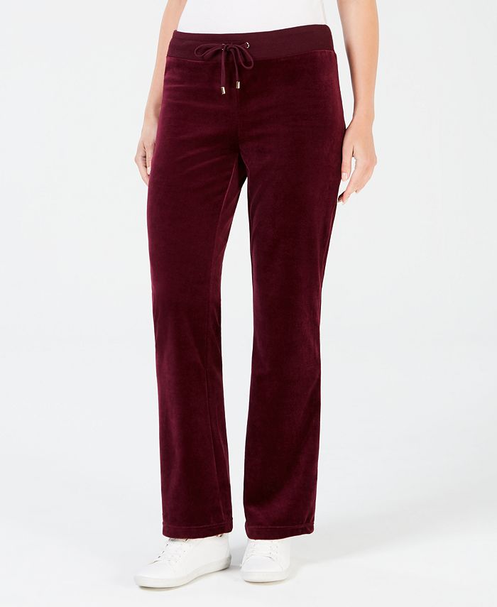 Calça de veludo feminina Charter Club roxa tamanho pequeno XL