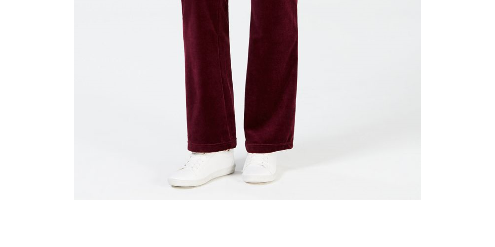 Calça de veludo feminina Charter Club roxa tamanho pequeno XL