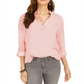 Blusa popover texturizada lisa feminina Style &amp; Co, rosa, tamanho grande
