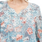 Túnica feminina de chiffon com decote aberto JM Collection - Azul, tamanho P