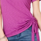 Blusa feminina de manga curta com decote em joia INC International Concepts, roxa, tamanho pequeno