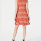 Vestido feminino sem mangas estampado estilo &amp; co laranja tamanho pequeno
