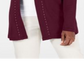 Karen Scott Cardigan Feminino de Algodão com Tachas e Frente Aberta, Vermelho, Tamanho Médio