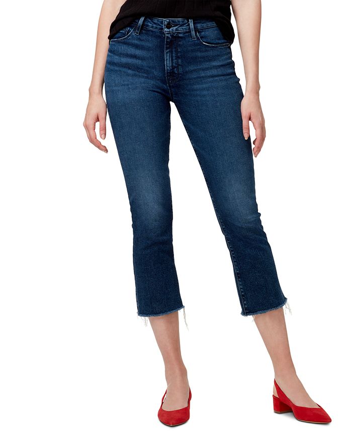 Calça jeans capri feminina Sanctuary Connector Kick com bainha desfiada, azul, tamanho 28