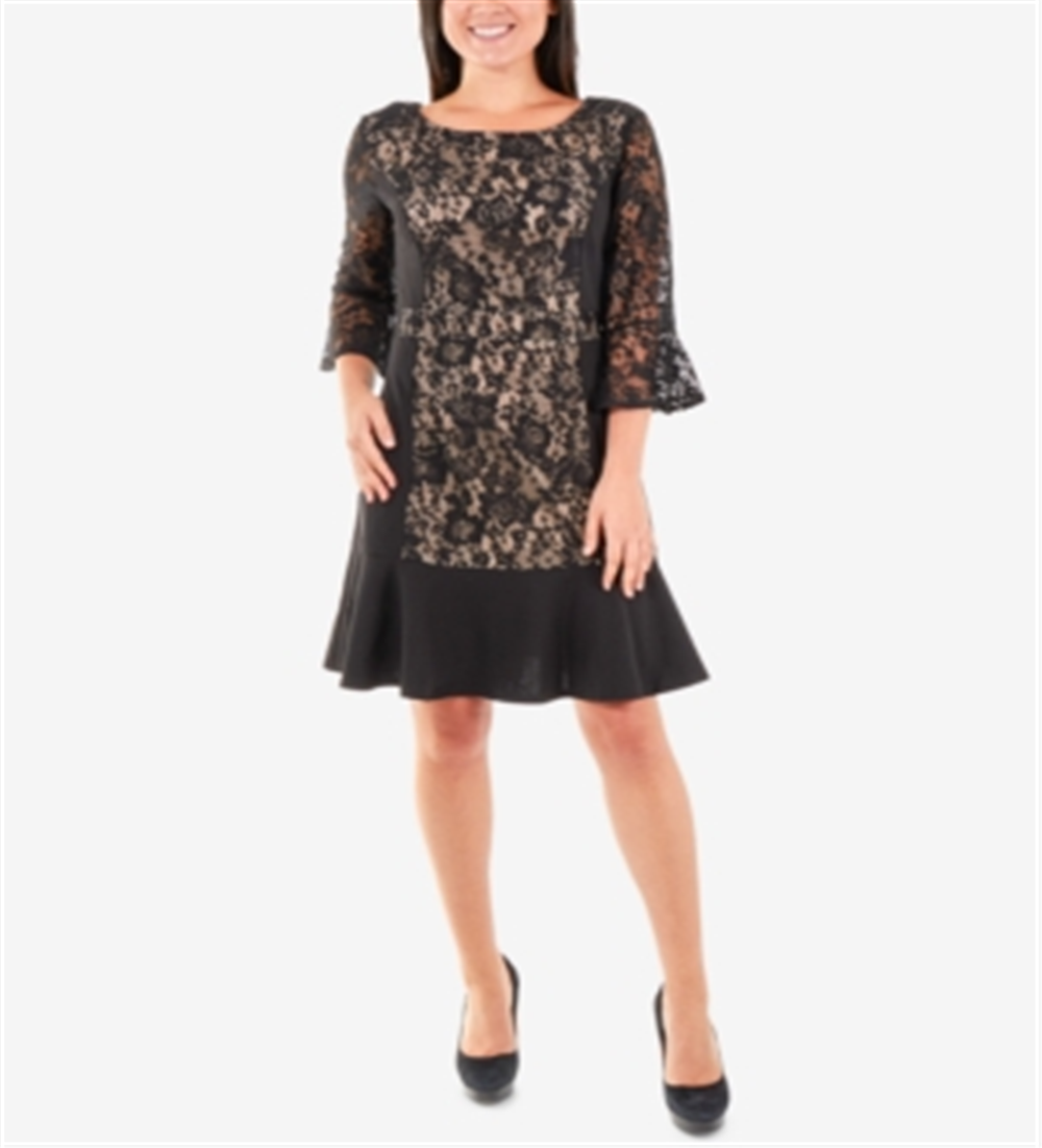 Vestidos casuais femininos New York Collective, pretos, tamanho extragrande
