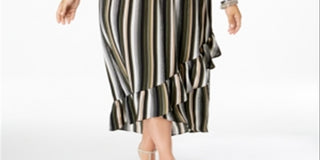 Vestido Monteau Trendy Plus Size com babados, preto, tamanho 3X