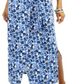 Vestido longo azul com amarração na cintura Charter Club, tamanho XS