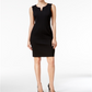 Vestido Calvin Klein Feminino com Decote Dividido Preto Tamanho 4 Petite