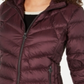 Casaco acolchoado com capuz e plumas Michael Kors feminino, roxo, tamanho P
