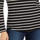Top listrado feminino Charter Club, preto, tamanho pequeno P
