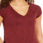 Blusa feminina Ideology Essential com decote em V mesclado, vermelha, tamanho X-S