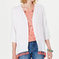 Top quimono feminino de algodão com acabamento em borla Style &amp; Co, branco, tamanho pequeno