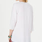 Top quimono feminino de algodão com acabamento em borla Style &amp; Co, branco, tamanho pequeno