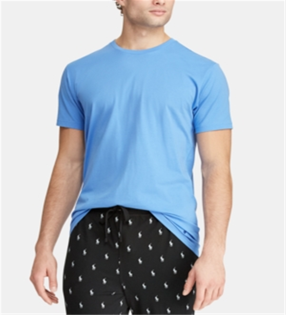 Camiseta Ralph Lauren Masculina de Algodão Enzimático com Gola Redonda Azul Tamanho Grande