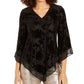 Blusa assimétrica Alfani feminina de veludo com manga sino e capuz, preta, tamanho XX-G