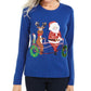 Karen Scott Suéter Feminino Holiday Bicycle Azul Tamanho 2XL