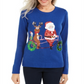 Karen Scott Suéter Feminino Holiday Bicycle Azul Tamanho 2XL