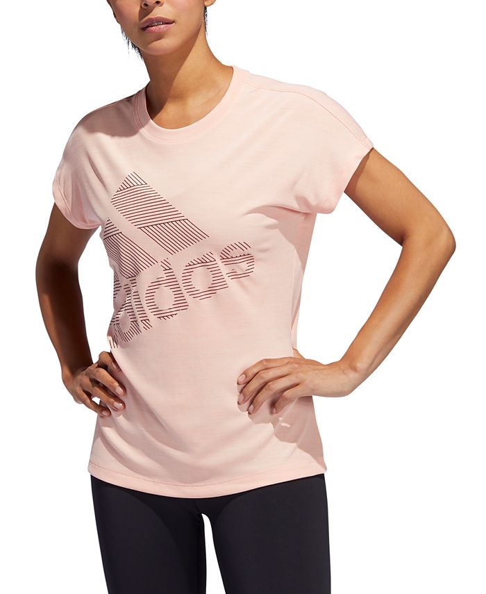 Camiseta Adidas Badge of Sport Feminina Rosa Tamanho Médio