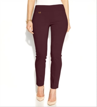 Calça skinny Alfani feminina com controle de barriga, vermelha, tamanho 12, pequena