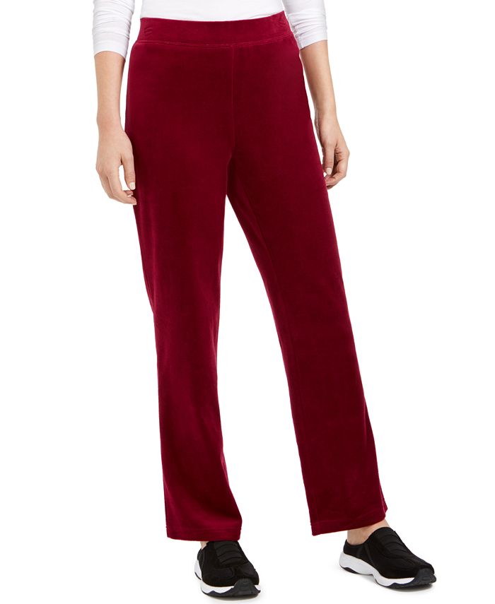 Calça de veludo feminina Karen Scott, roxa, tamanho PP