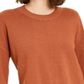 Suéter feminino Bar III com gola redonda e punho contrastante, laranja, tamanho XX-G