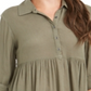 Camisa oversized feminina Style &amp; Co com mangas dobradas, verde, tamanho P