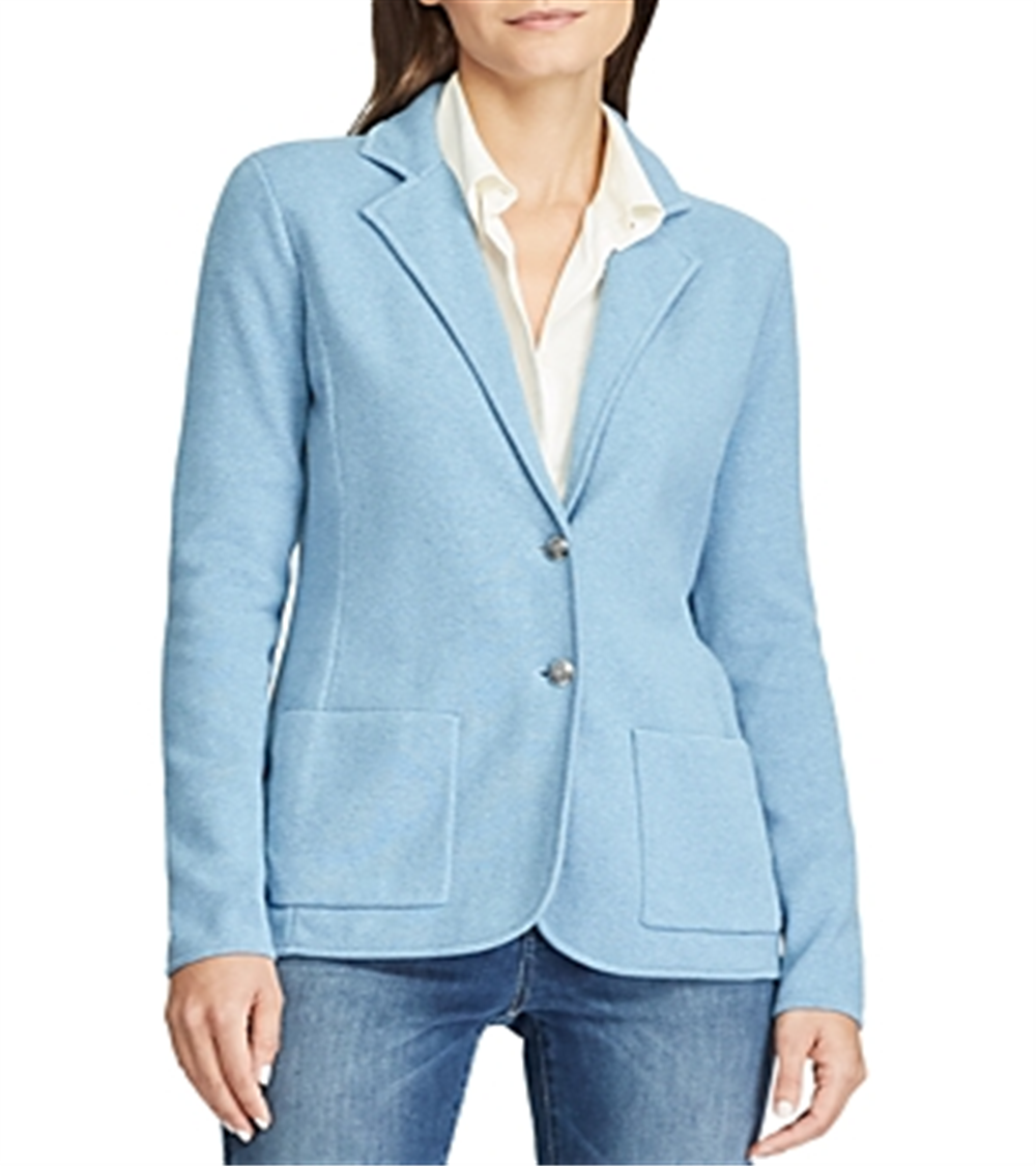 Blazer clássico feminino Ralph Lauren azul tamanho grande