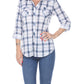 Blusa Oakley Stretchy Plaid Feminina White Mark Azul Tamanho P