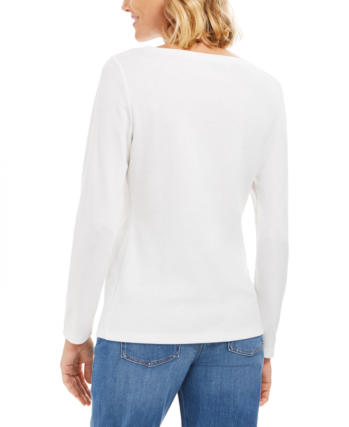 Karen Scott Top Feminino Floco de Neve Embelezado Branco Inverno Tamanho M