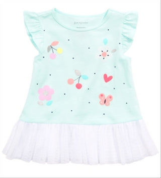 Túnica Peplum Floral para Bebê Menina First Impressions Azul Tamanho 24 Meses