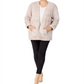 Cuddl Duds Cardigan Feminino de Pele Sintética com Frente Aberta Rosa Tamanho P/M