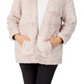 Cuddl Duds Cardigan Feminino de Pele Sintética com Frente Aberta Rosa Tamanho P/M