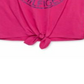Camiseta Tommy Hilfiger Infantil para Menina com Estampa de Logotipo e Amarração Frontal Rosa Tamanho 3T