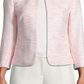Blazer feminino Anne Klein de tweed com frente aberta e sem gola, rosa, tamanho 4