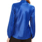 Blusa feminina Kasper com decote em V azul tamanho pequeno extragrande