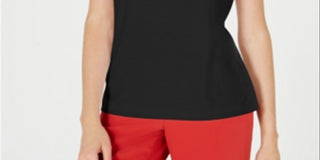 Blusa feminina Bar III com amarração e manga curta, preta, tamanho P