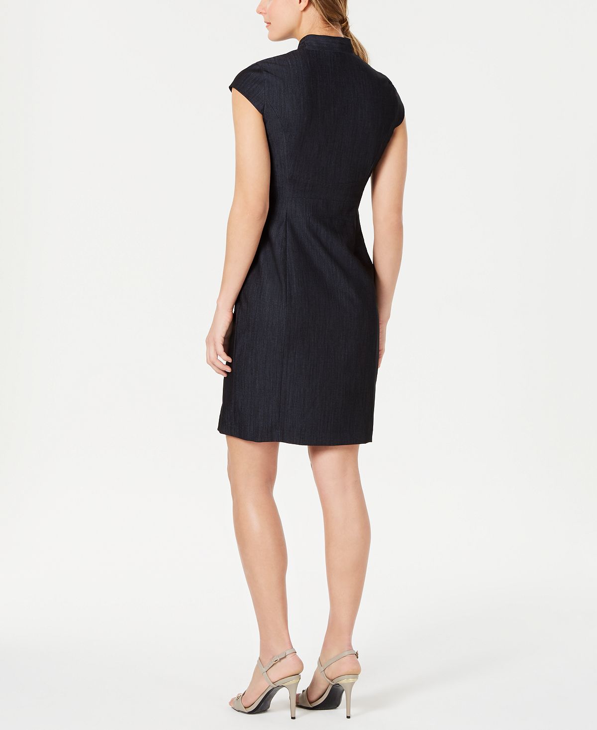 Vestido Calvin Klein Feminino Manga Curta Acima do Joelho Azul Tamanho 8