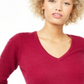 Suéter de cashmere feminino com decote em V Charter Club, rosa, tamanho extragrande