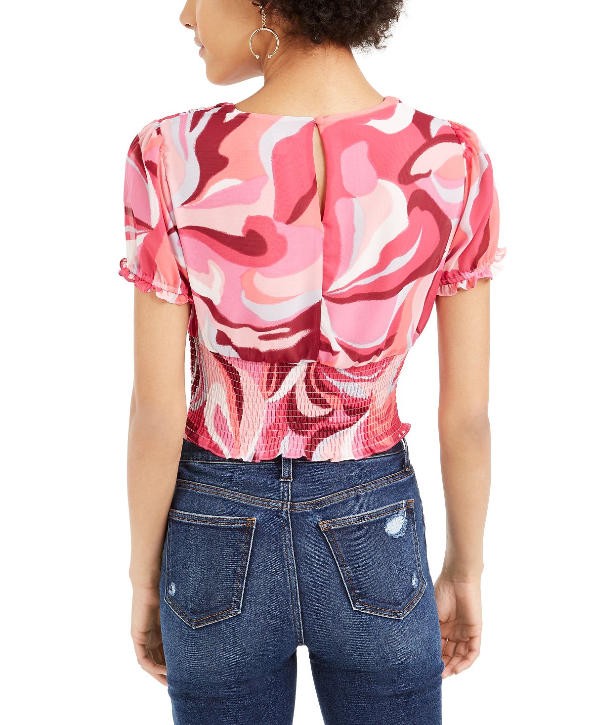 Blusa feminina estampada Bar III rosa tamanho 2XS