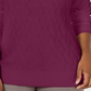 Camiseta feminina Karen Scott de manga comprida e gola V, roxa, tamanho XS