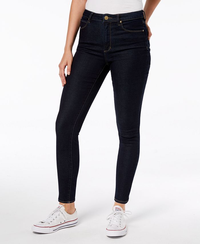 Calça jeans skinny feminina Heather de cintura alta, azul, tamanho 25