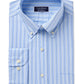 Camisa social masculina Club Room Classic/Regular Fit com listras duplas, azul, tamanho 32-33