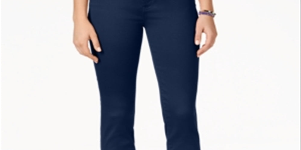 Calça skinny feminina de cintura média rosa celebridade azul tamanho 7