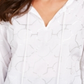 Blusa de linho feminina com estampa de folha Charter Club, branca, tamanho G