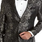 Paletó masculino jacquard slim fit dois botões preto 46