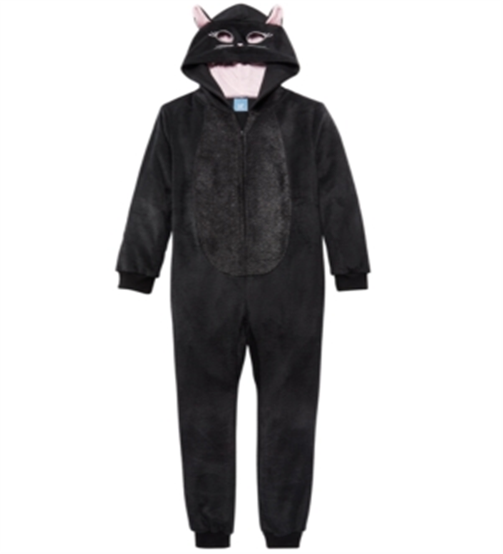 Macacão de gato Max &amp; Olivia Little &amp; Big Girl's Pijama preto tamanho M
