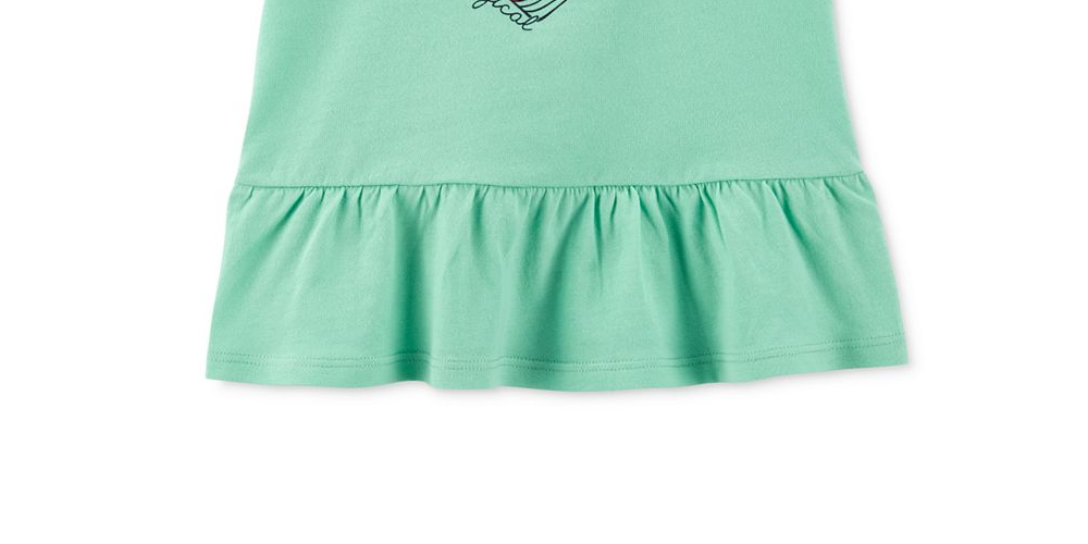 Camiseta infantil Carter's Unicórnio Peplum de algodão para meninas, tamanho 4T, verde