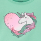 Camiseta infantil Carter's Unicórnio Peplum de algodão para meninas, tamanho 4T, verde
