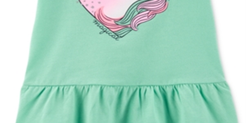 Camiseta infantil Carter's Unicórnio Peplum de algodão para meninas, tamanho 4T, verde
